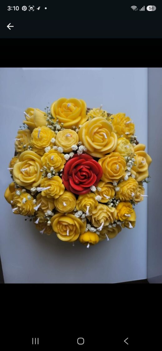 Candle Bouquet Yellow Red - Ziya Candles