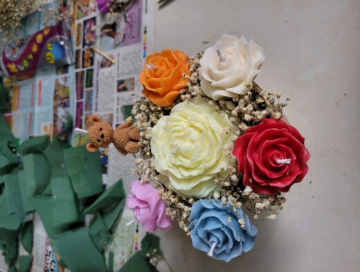 Multicolor Rose Candle Bouquet - Ziya Candles