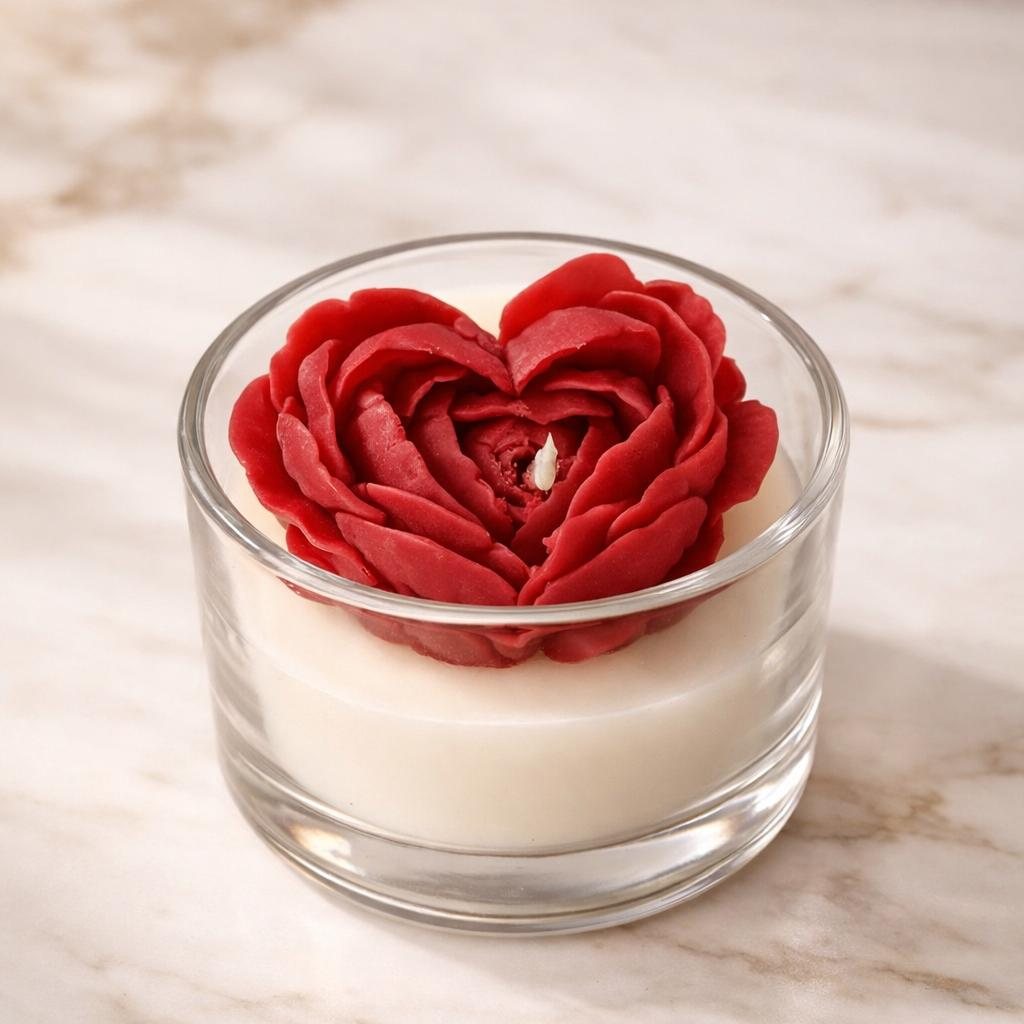 Red Heart Jar Candle - Ziya Candles