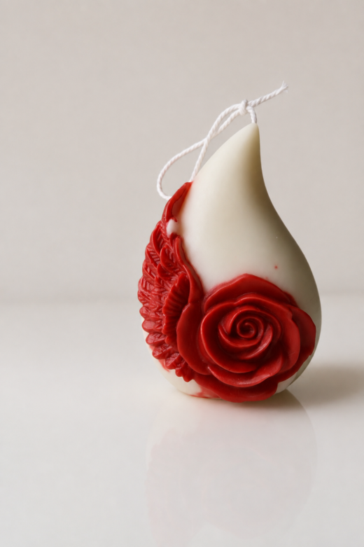 Red Rose Teardrop Candle